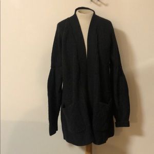 Anthropologie puff sleeve knit cardigan